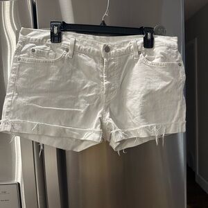 White Jean Shorts